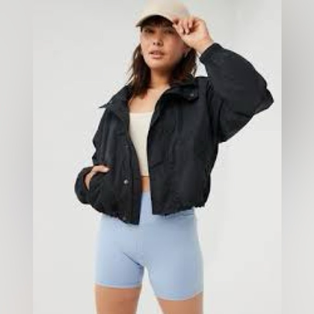AERIE OFFLINE Nylon Full Zip Navy Blue Full Zip Jacker Small Layering Fall